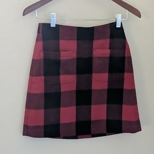 JCrew Buffalo Plaid Wool Skirt